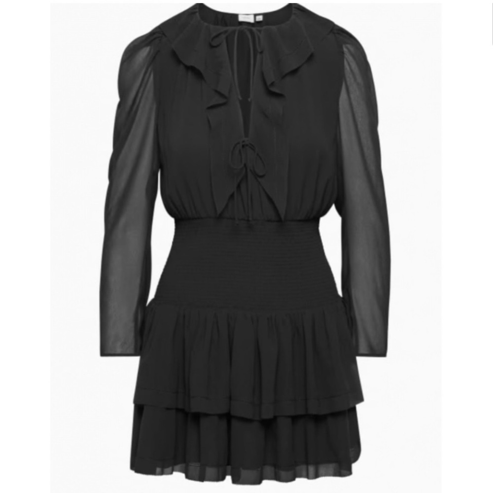 Aritzia Poem Ruffle Tiered Formal Wedding Guest Anniversary Party Dress Size S